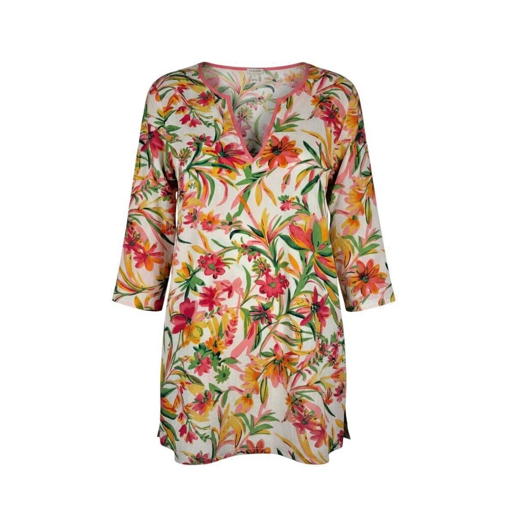 J crew floral swim cover